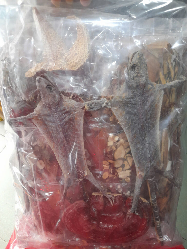 Mặt sau của túi thuốc minh mạng thang
