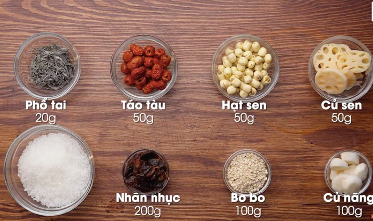 Nguyên liệu nấu nước chè sâm bổ lượng tại THAPHACO