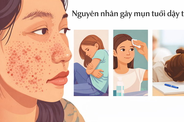 Nguyên nhân gây mụn dậy thì