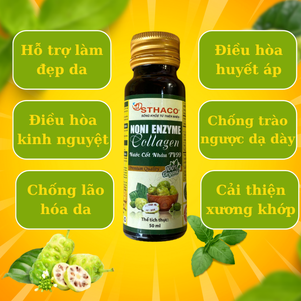 Công dụng của nước cốt nhàu collagen