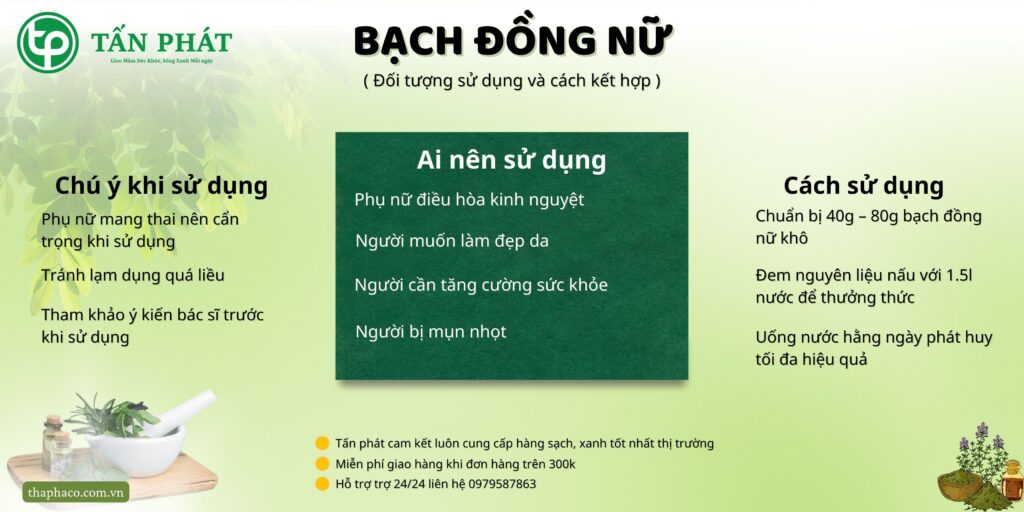 Cách sử dụng bạch đồng nữ