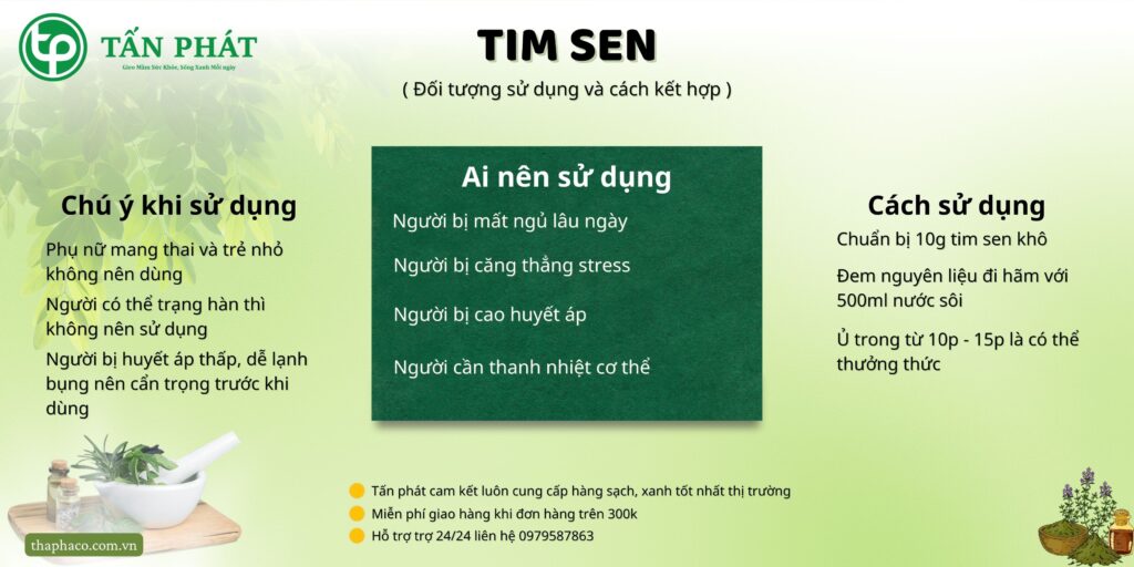 Lưu ý khi sử dụng tim sen tại TP.HCM