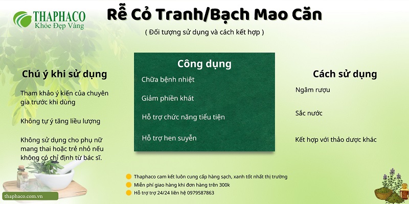 Lưu ý khi dùng rễ cỏ tranh/bạch mao căn