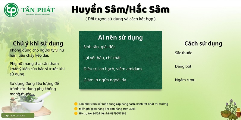 Lưu ý khi dùng huyền sâm/hắc sâm 