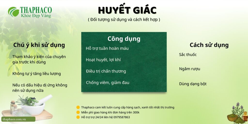 Lưu ý khi dùng huyết giác