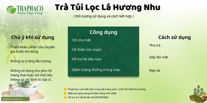 Lưu ý khi dùng trà túi lọc lá hương nhu