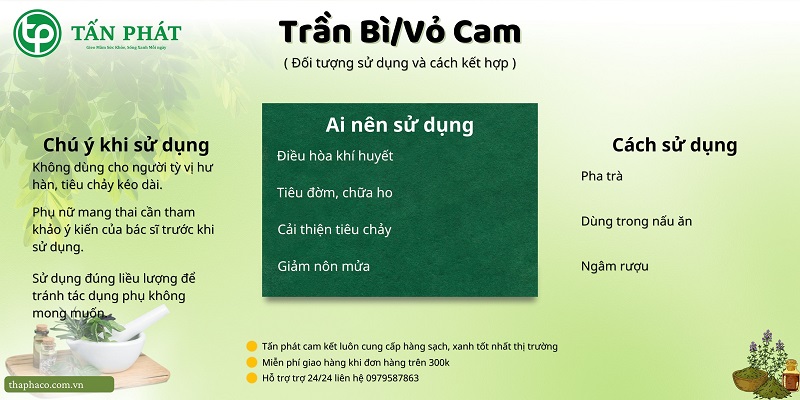 Lưu ý khi dùng trần bì/ vỏ cam