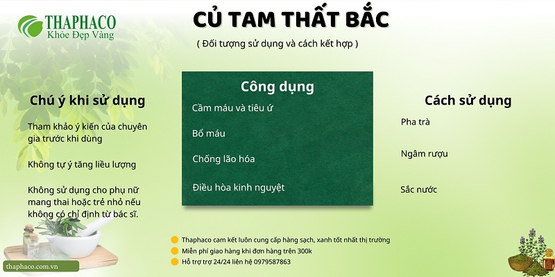 Lưu ý khi dùng tam thất