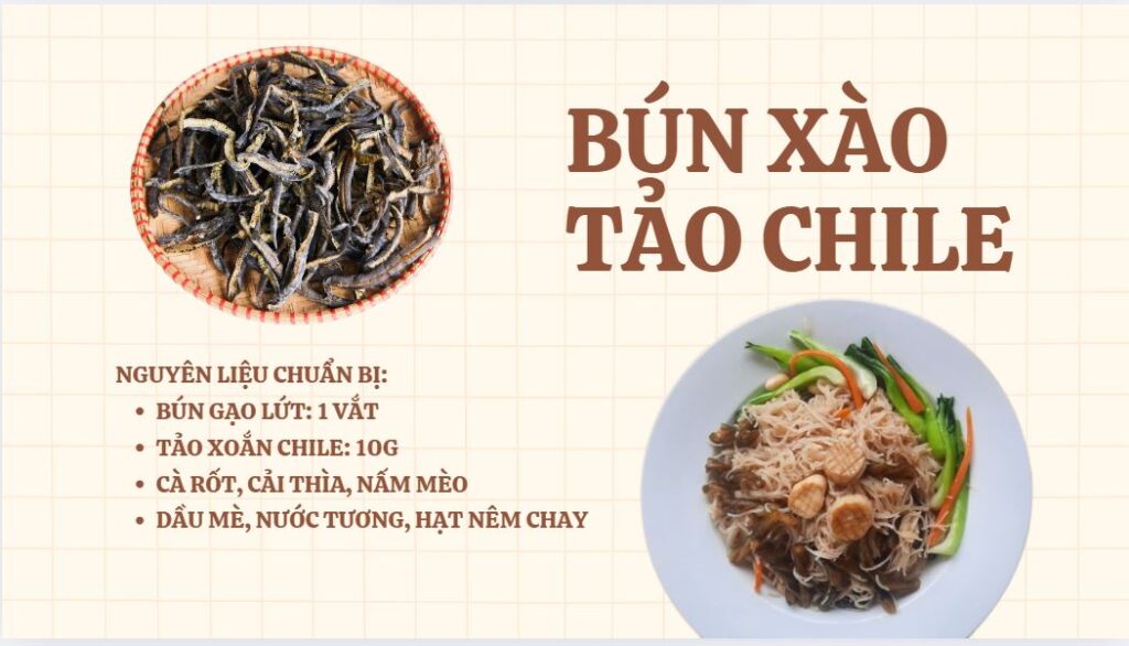 Chế biến món ăn từ tảo xoắn Chile