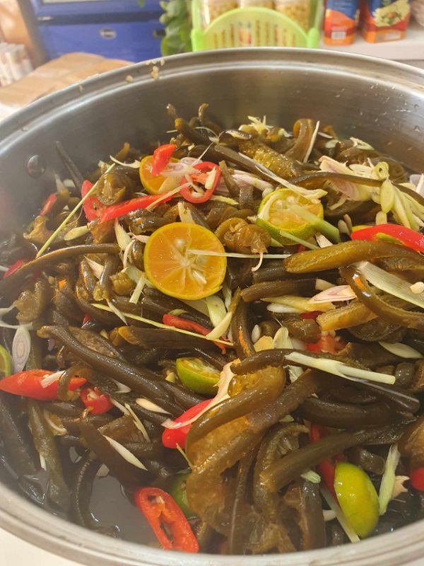 Nguyên liệu làm món tảo chile sả tắc