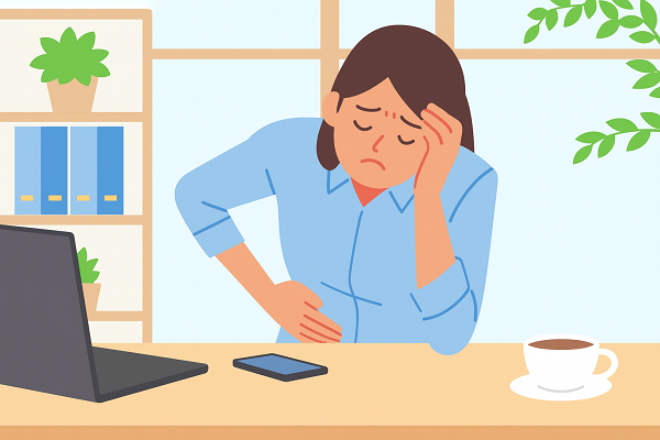 Nhân viên văn phòng bị đầy hơi, khó tiêu