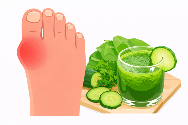 Nước ép rau xanh tốt cho người bị gout