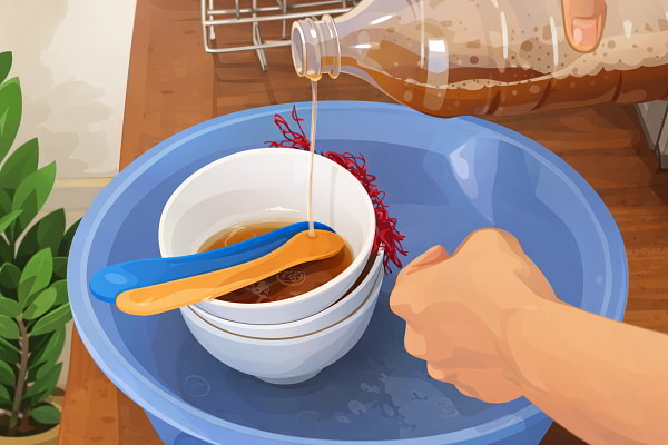 Dùng quả bồ hòn để rửa bát