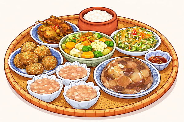 Thịt đông trong mâm cỗ miền Bắc ngày Tết