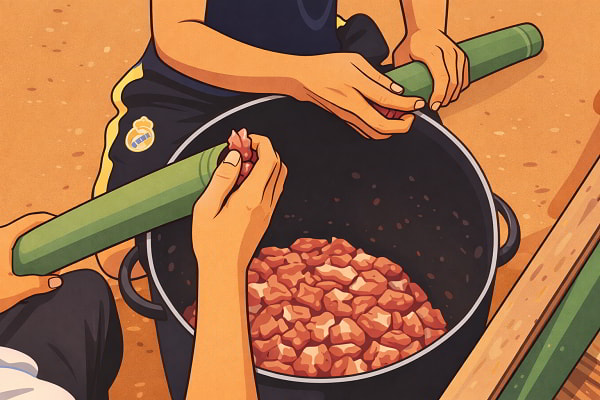 Thịt nướng ống tre Tây Nguyên