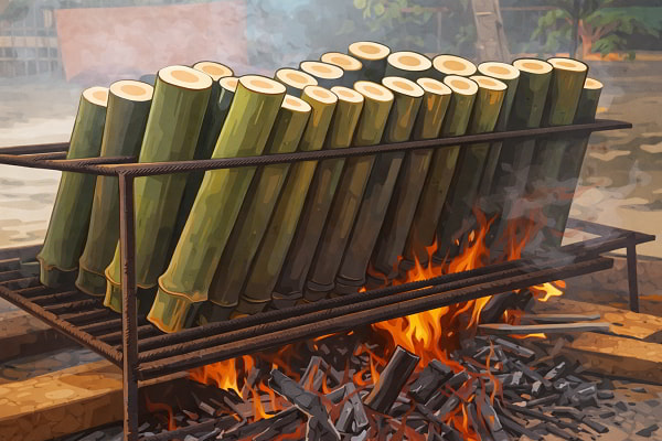 Thịt nướng ống tre Tây Nguyên