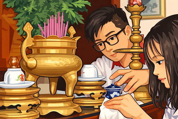 Trình tự lau dọn bàn thờ đúng cách