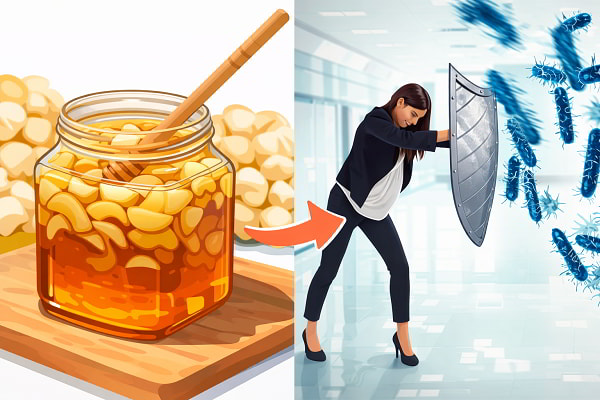 Tăng sức đề kháng nhờ tỏi ngâm mật ong