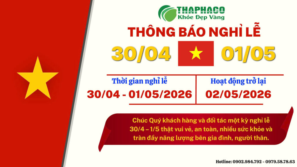 Lịch nghỉ lễ 30/4 - 1/5 của THAPHACO