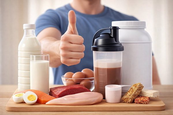 Kết hợp cả sữa và whey để tăng cân