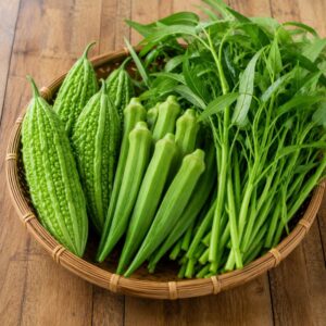 Khổ qua, đậu bắp, rau muống giúp bổ sung chất xơ